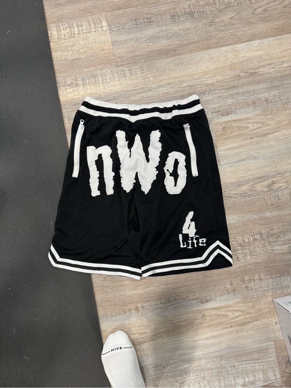 WWE Black nWo 4 Life Mesh Athletic Shorts